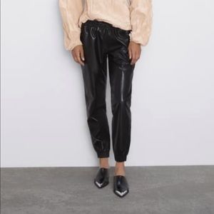 NEW Zara Faux Leather Jogger Pants